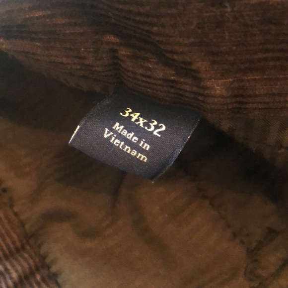 100% cotton Croft & Barrow Dark Brown corduroy pants, 34x32 - Picture 5 of 10